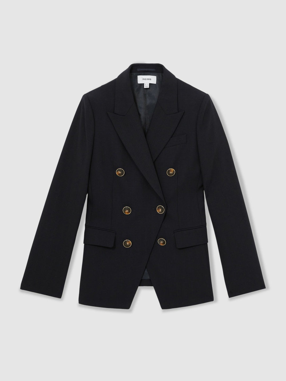Wool-Blend Double-Breasted Blazer Navy | Women