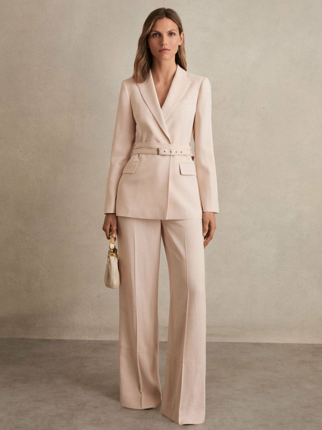 Wide-Leg Suit Trousers Pink | Women