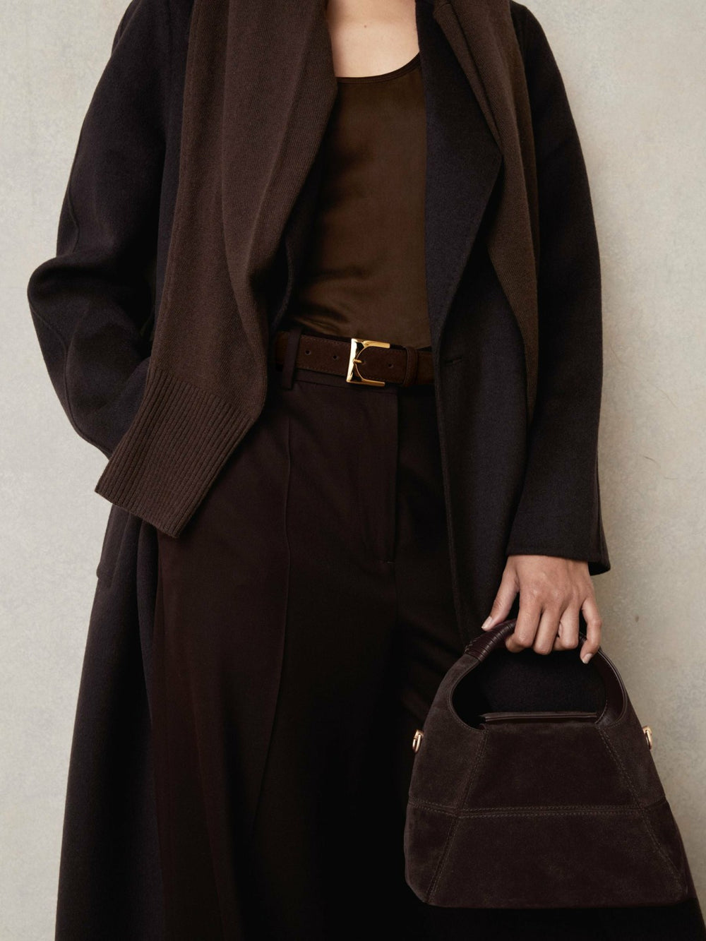 Patent Leather Oval Buckle Belt Chocolate | Women