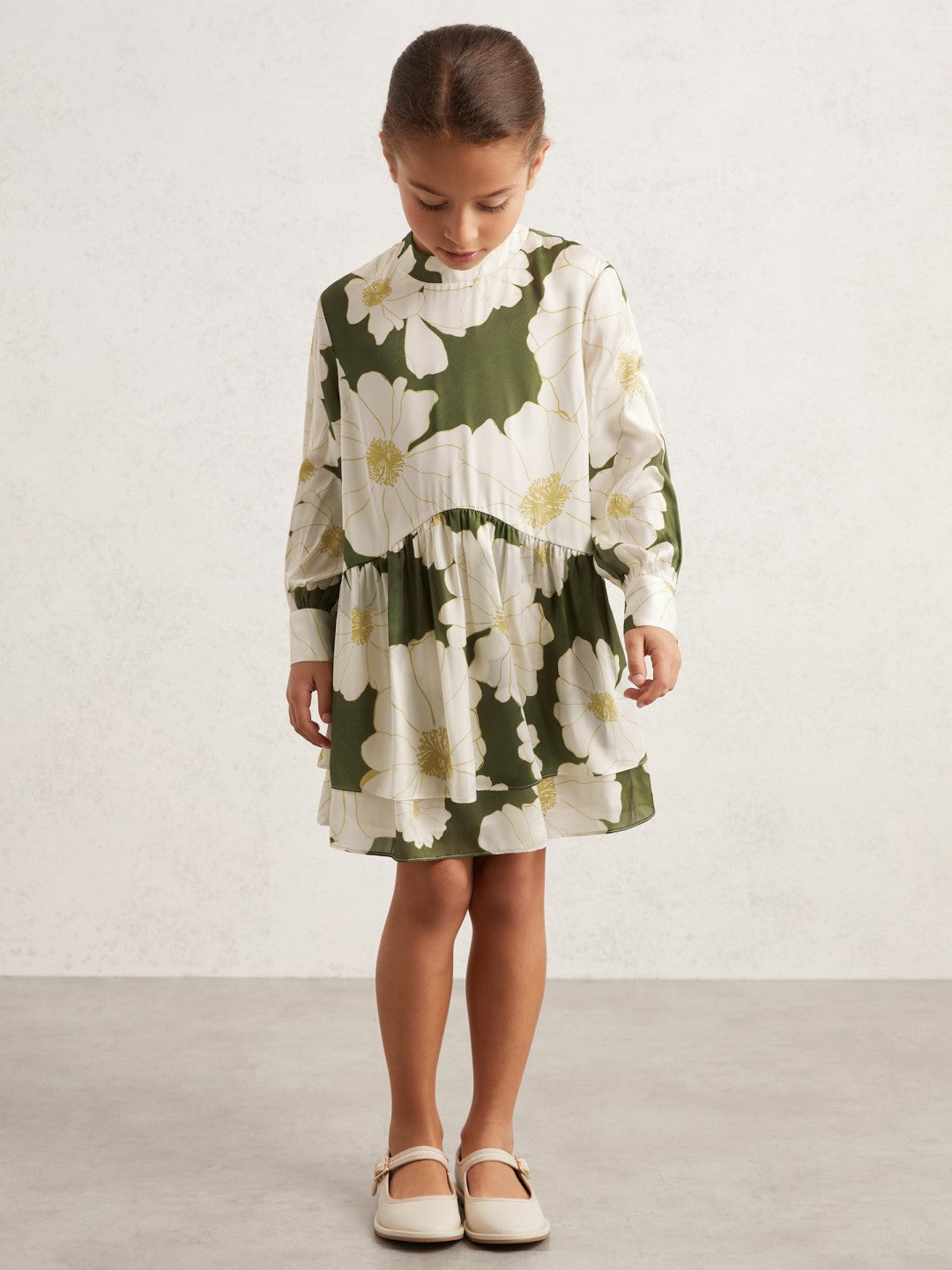 13-14 yrs Floral-Print Swing Dress Green | Children & Baby
