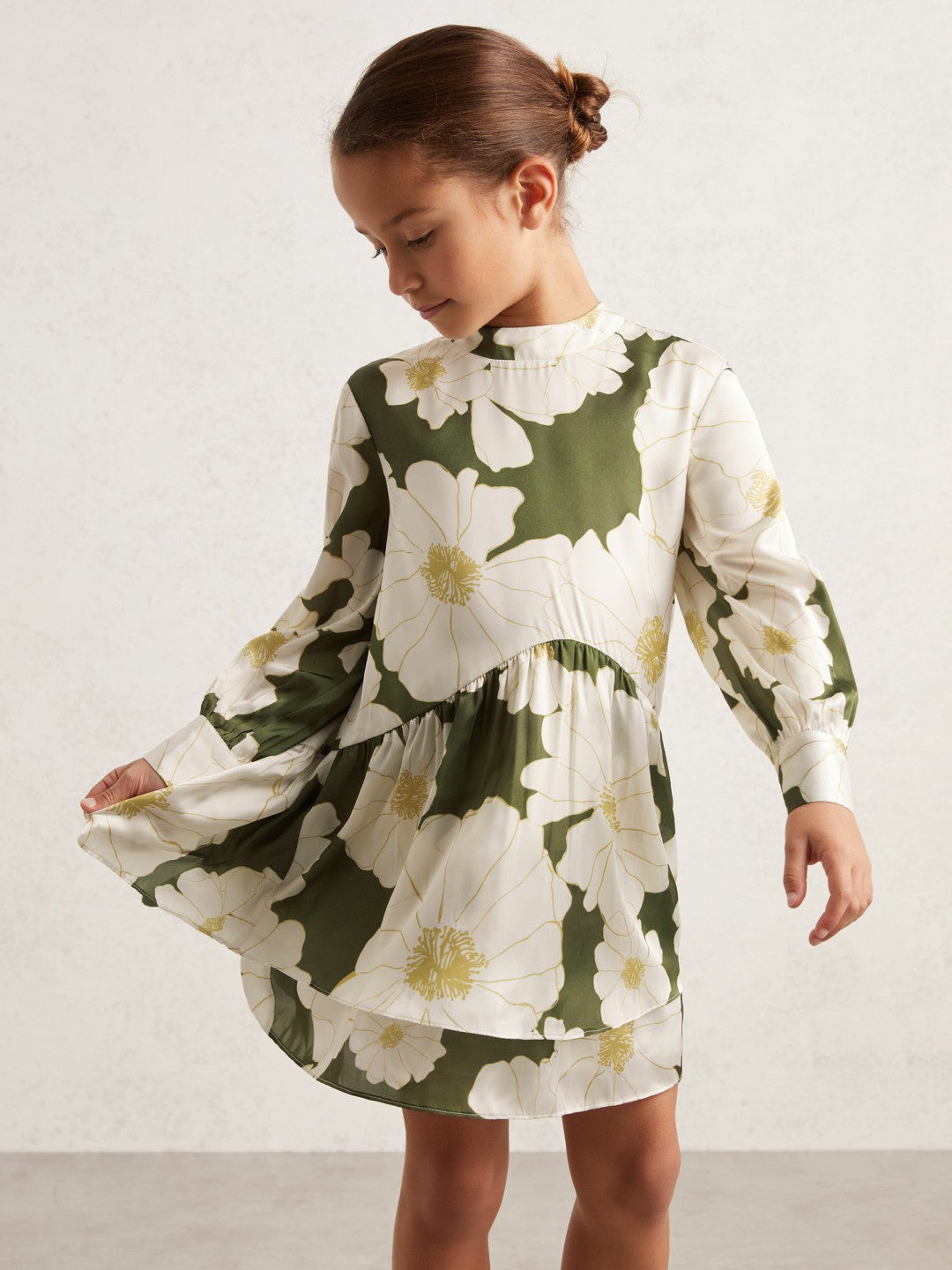 13-14 yrs Floral-Print Swing Dress Green | Children & Baby