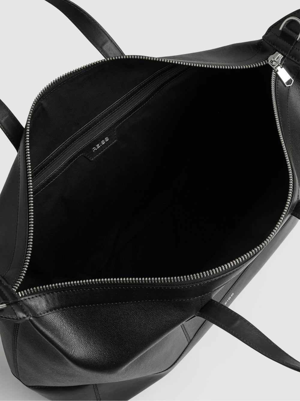 Micro-Grain Leather Holdall Black | Men