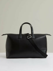 Micro-Grain Leather Holdall Black | Men