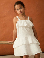 13-14 yrs SmileyWorld Broderie Logo Dress Ivory | Children & Baby