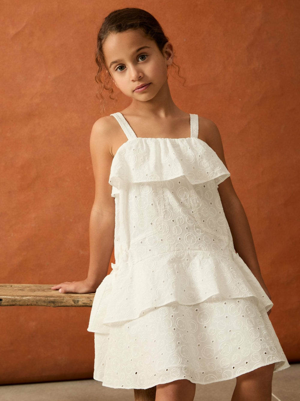 9-13 yrs SmileyWorld Broderie Logo Dress Ivory | Children & Baby