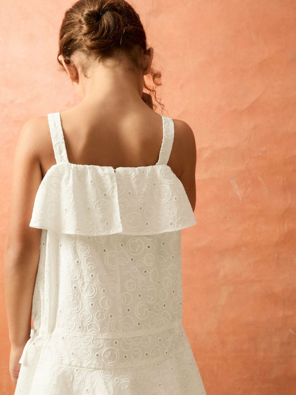 9-13 yrs SmileyWorld Broderie Logo Dress Ivory | Children & Baby