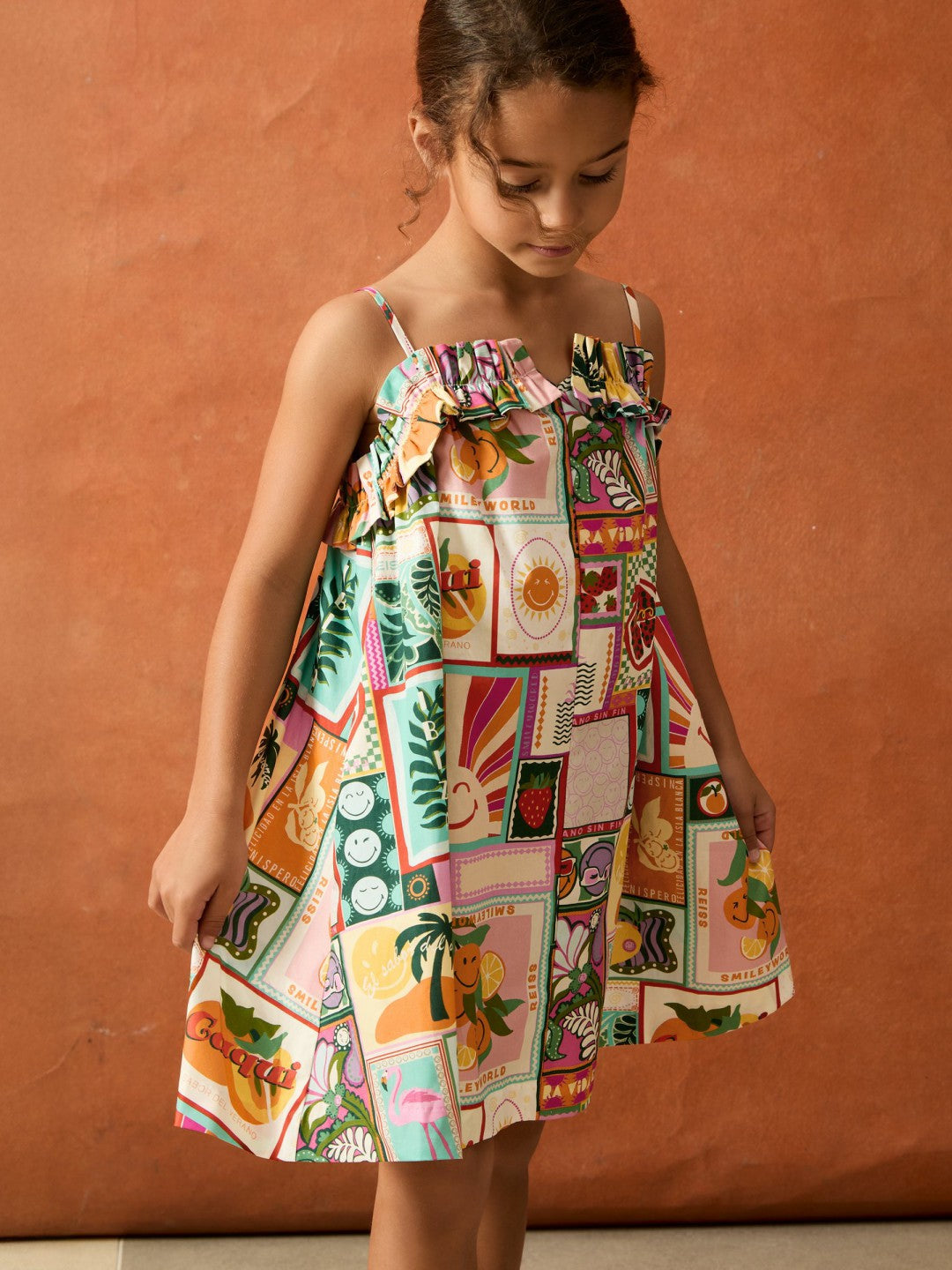9-13 yrs SmileyWorld Motif-Print Dress Multi | Children & Baby