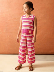 9-13 yrs SmileyWorld Stripe Knit Trousers Pink | Children & Baby