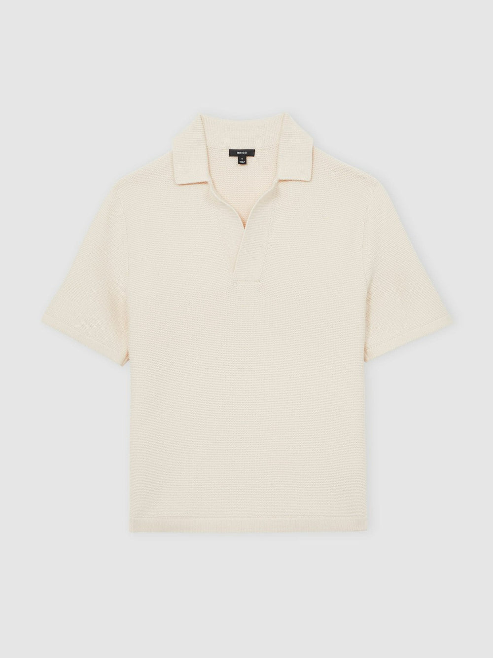 Oversize Textured Polo Shirt Cotton-Blend Off White | Men
