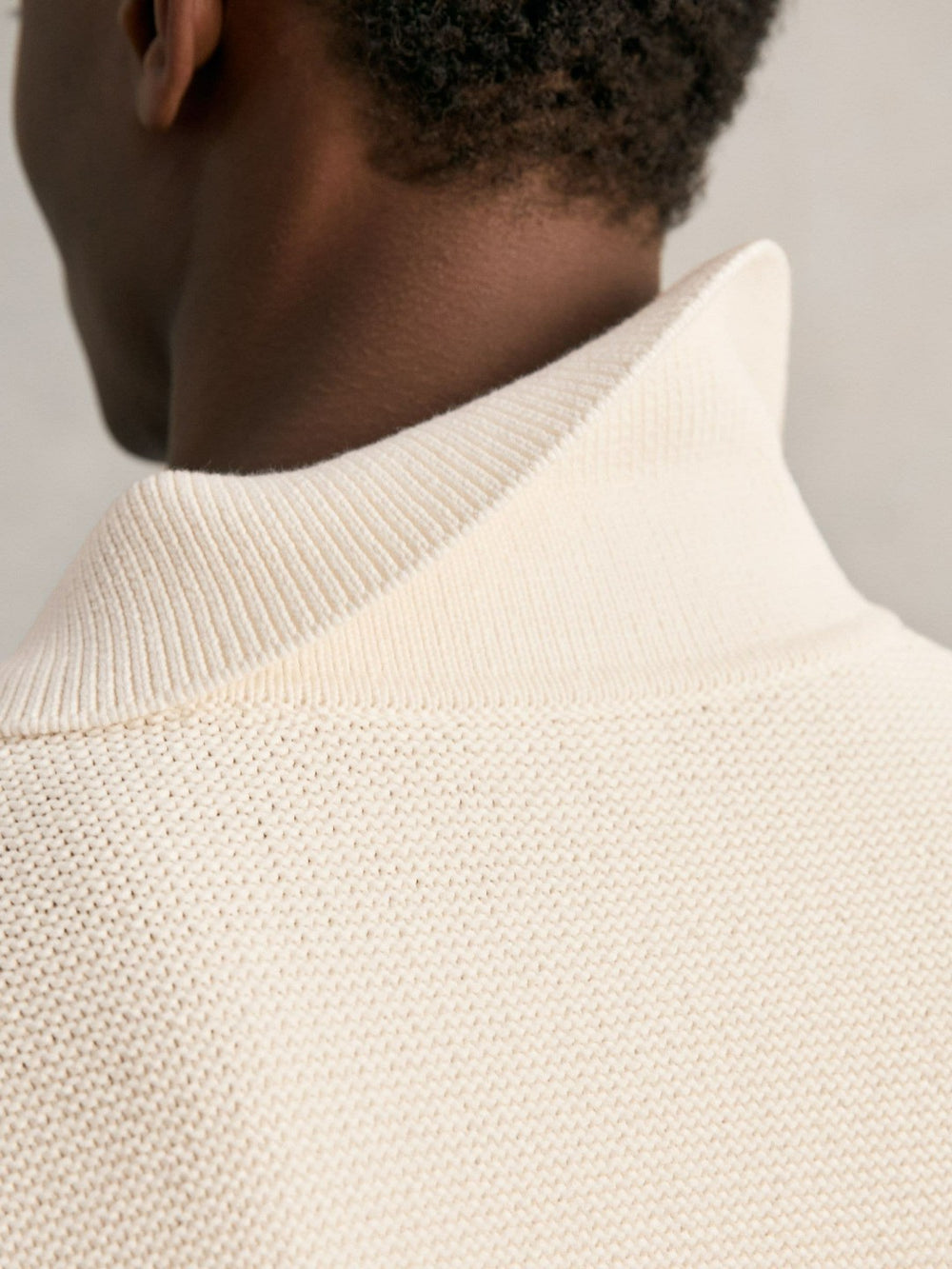Oversize Textured Polo Shirt Cotton-Blend Off White | Men