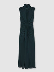 Sheer Ruched Maxi Dress Teal | Women