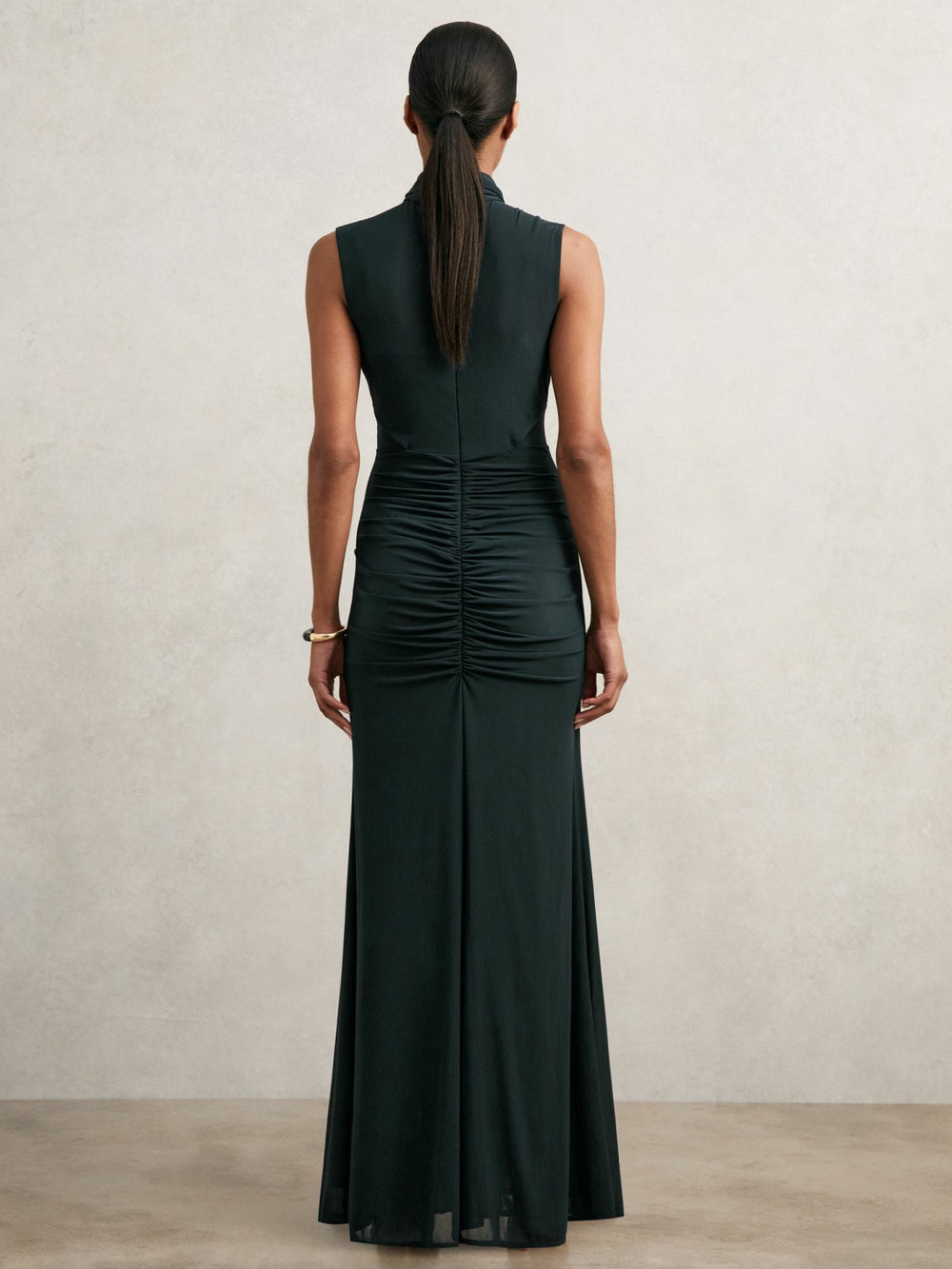 Sheer Ruched Maxi Dress Teal | Women