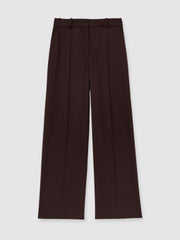 Petite Wool-Blend Wide-Leg Suit Trousers Aubergine | Women