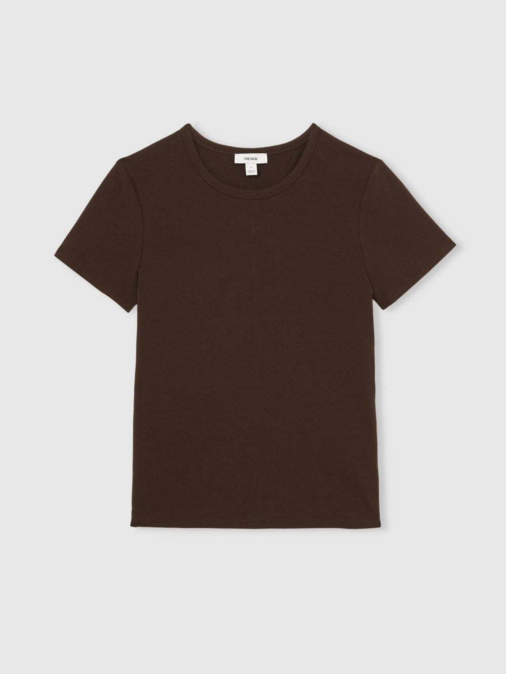 Stretch-Cotton Crew-Neck T-Shirt Chocolate Brown | Women