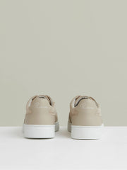 Leather Elasticated-Lace Trainers Ecru | Men
