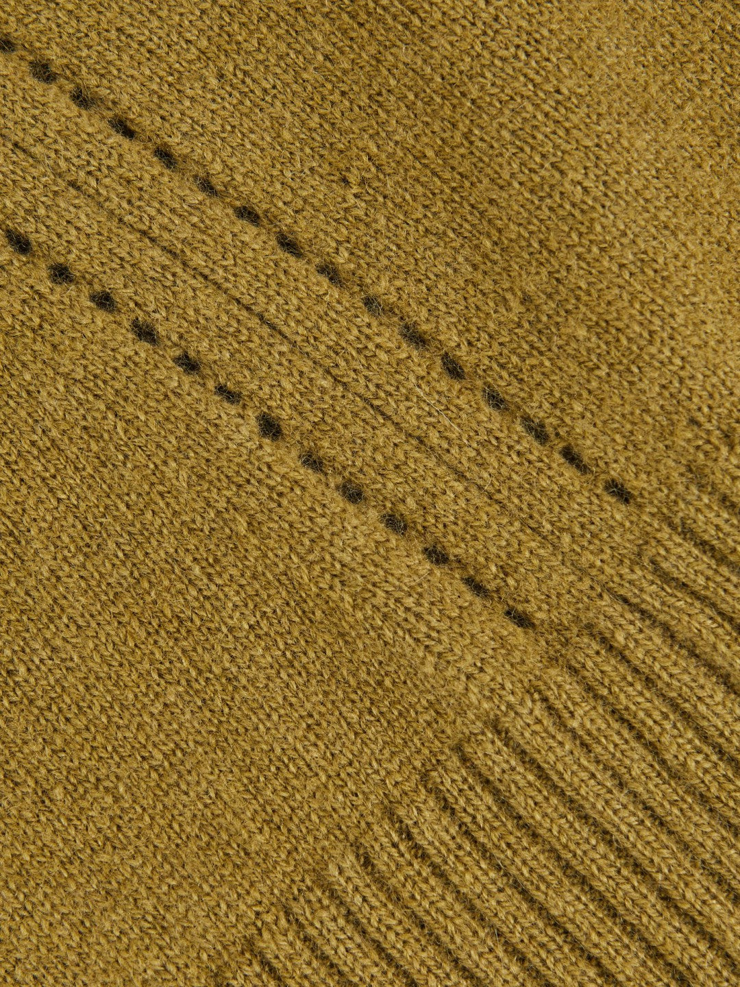 9-13 yrs Wool-Blend Open-Stitch Jumper with Cashmere Khaki Green | Children & Baby