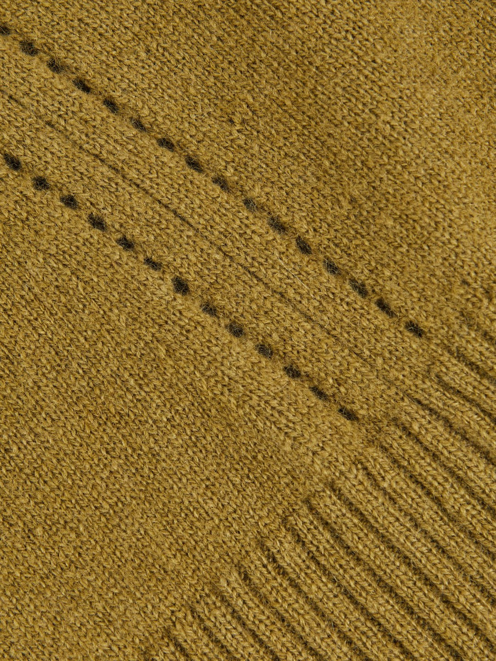 9-13 yrs Wool-Blend Open-Stitch Jumper with Cashmere Khaki Green | Children & Baby