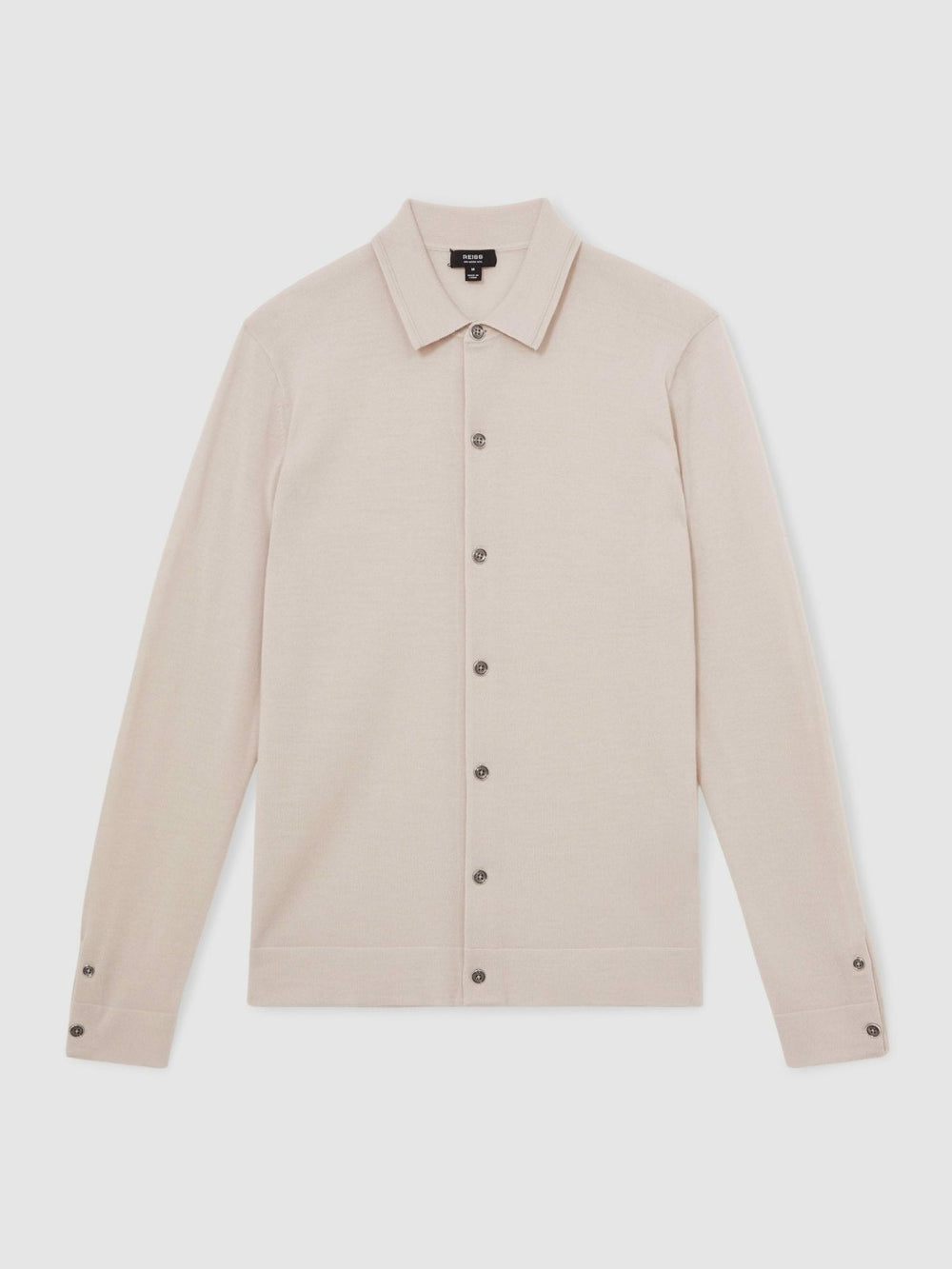 Merino Wool Button-Through Cardigan Beige | Men