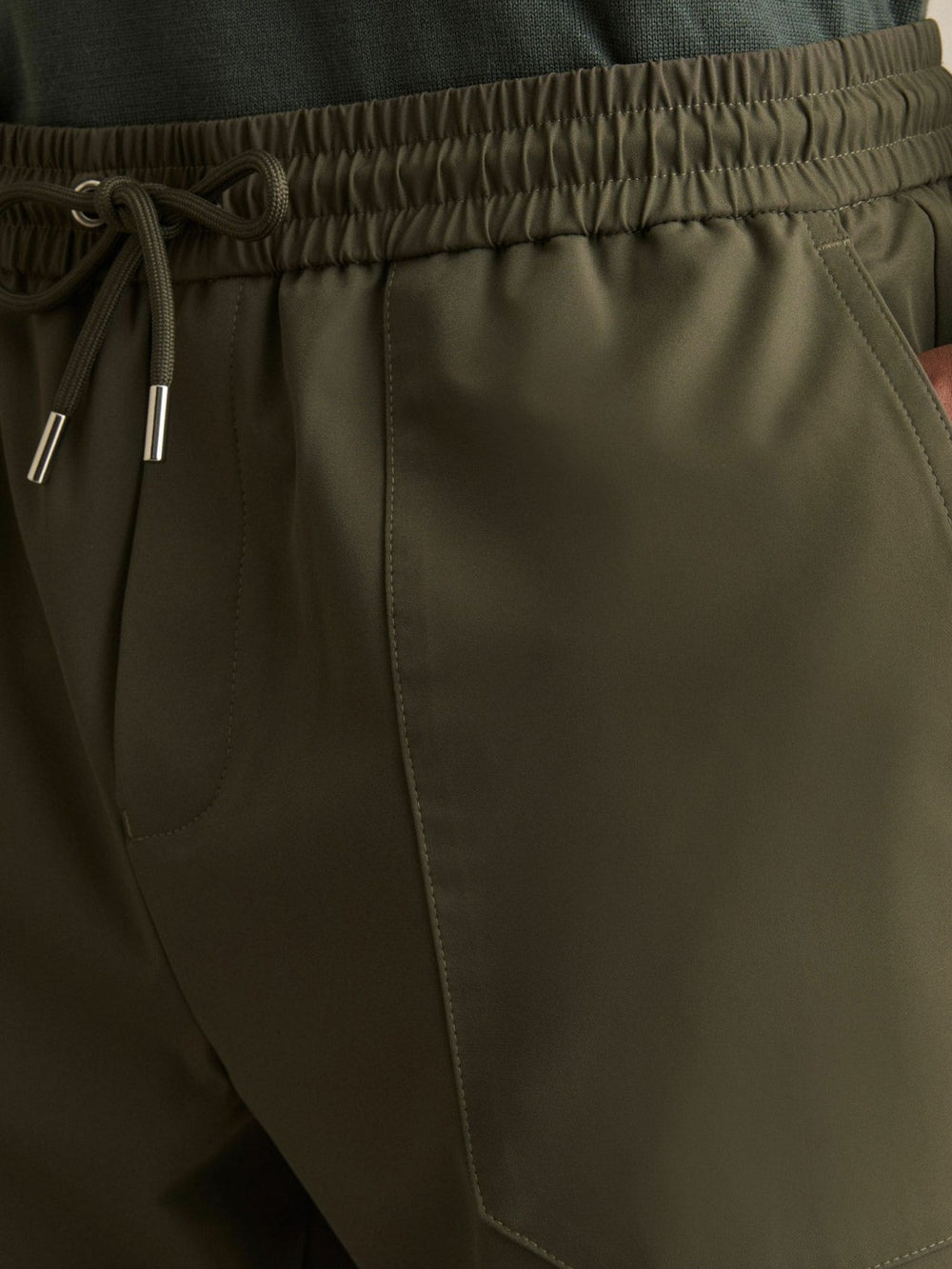 Drawstring Technical Cuffed Trousers Green | Men