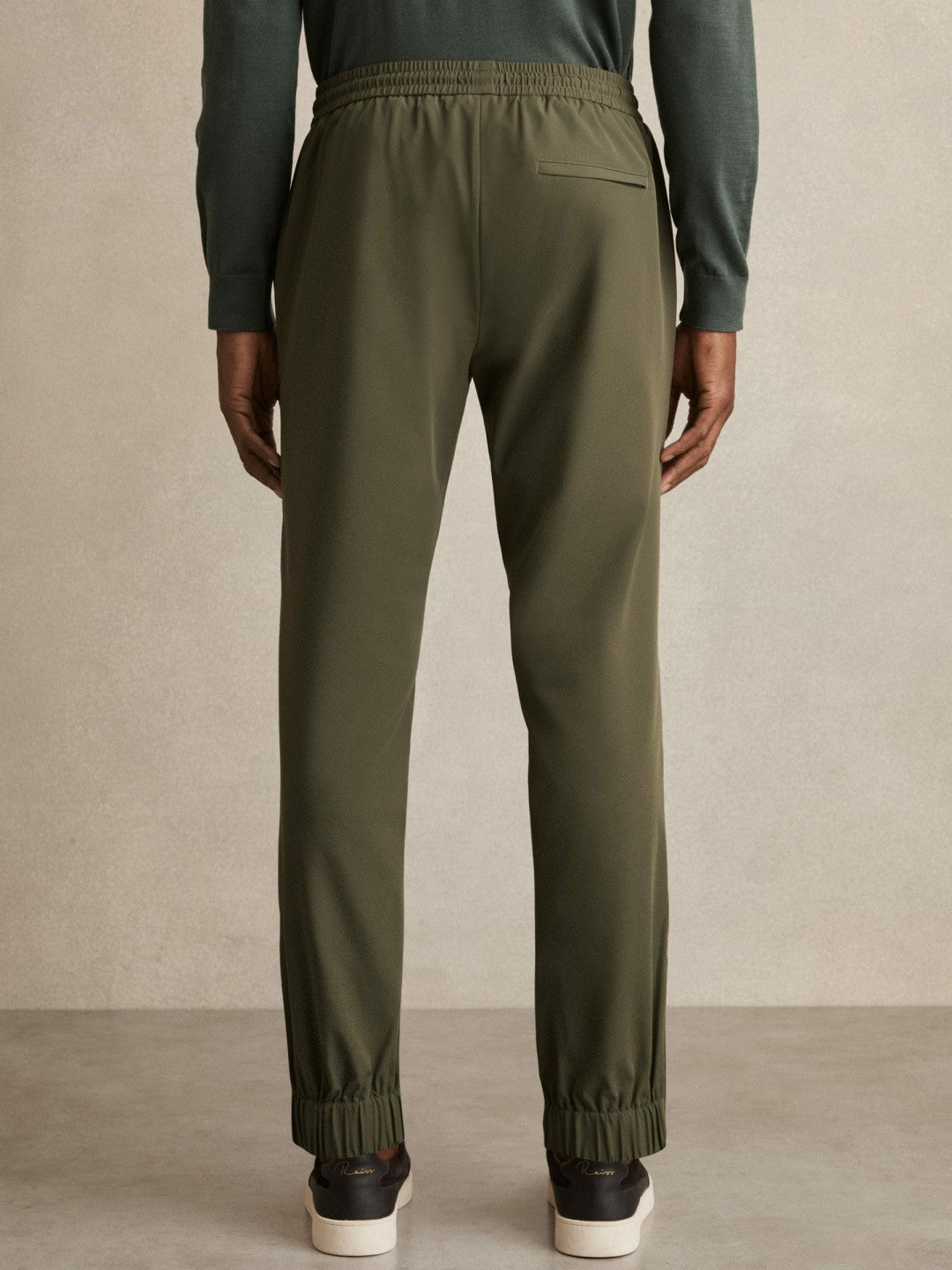 Drawstring Technical Cuffed Trousers Green | Men