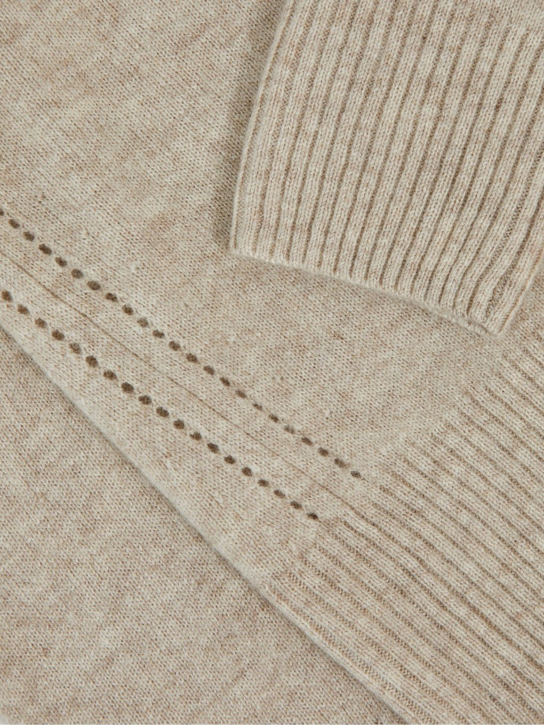 9-13 yrs Wool-Blend Open-Stitch Jumper with Cashmere Oatmeal | Children & Baby