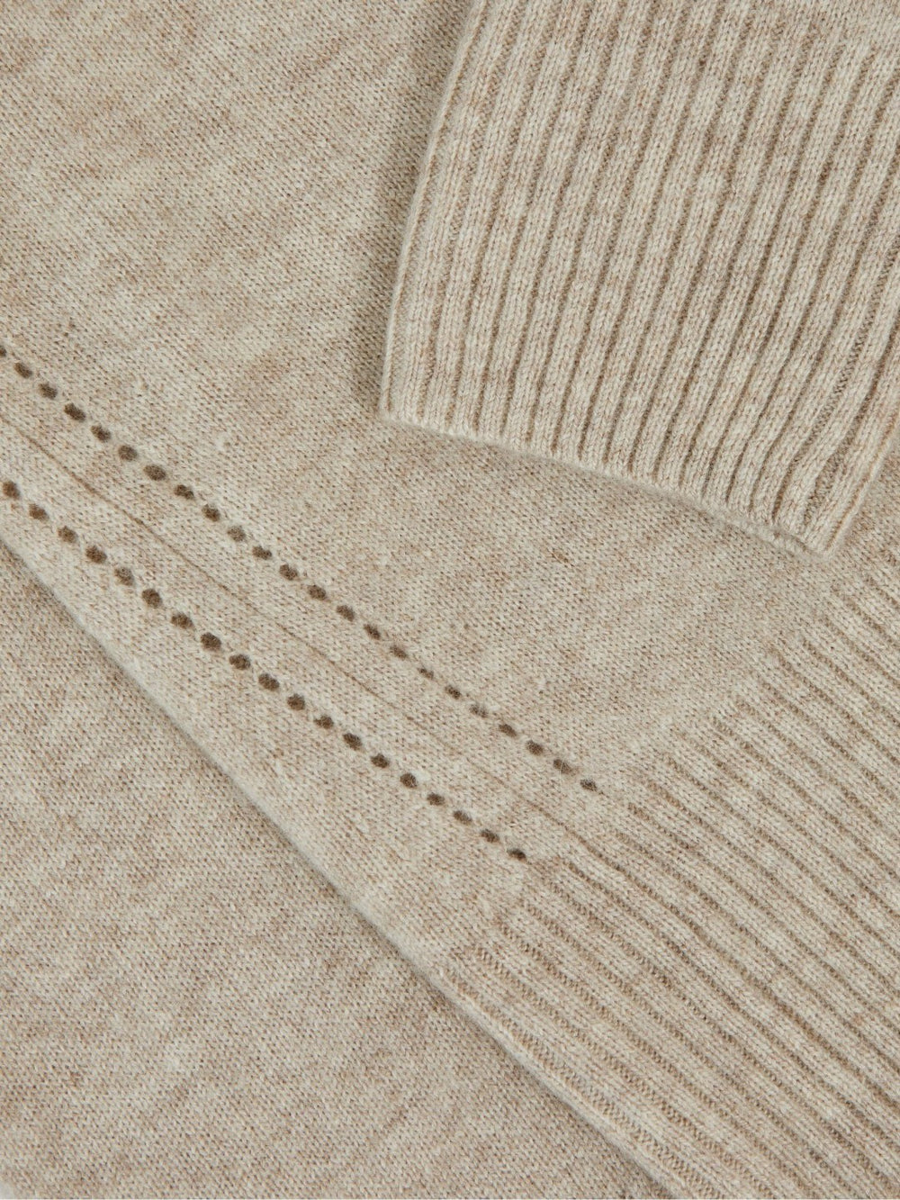 9-13 yrs Wool-Blend Open-Stitch Jumper with Cashmere Oatmeal | Children & Baby
