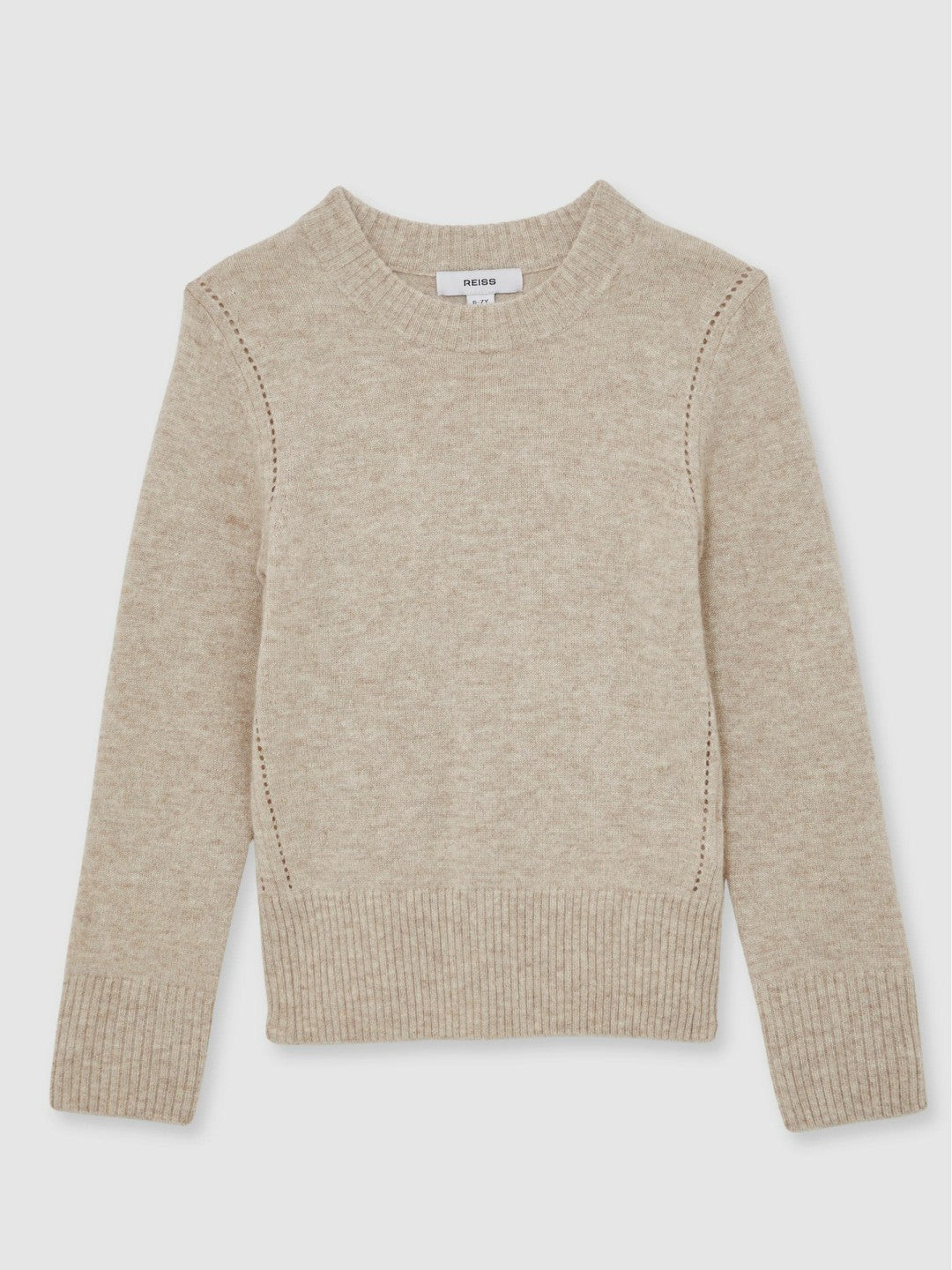 3-9 yrs Wool-Blend Open-Stitch Jumper with Cashmere Oatmeal | Children & Baby
