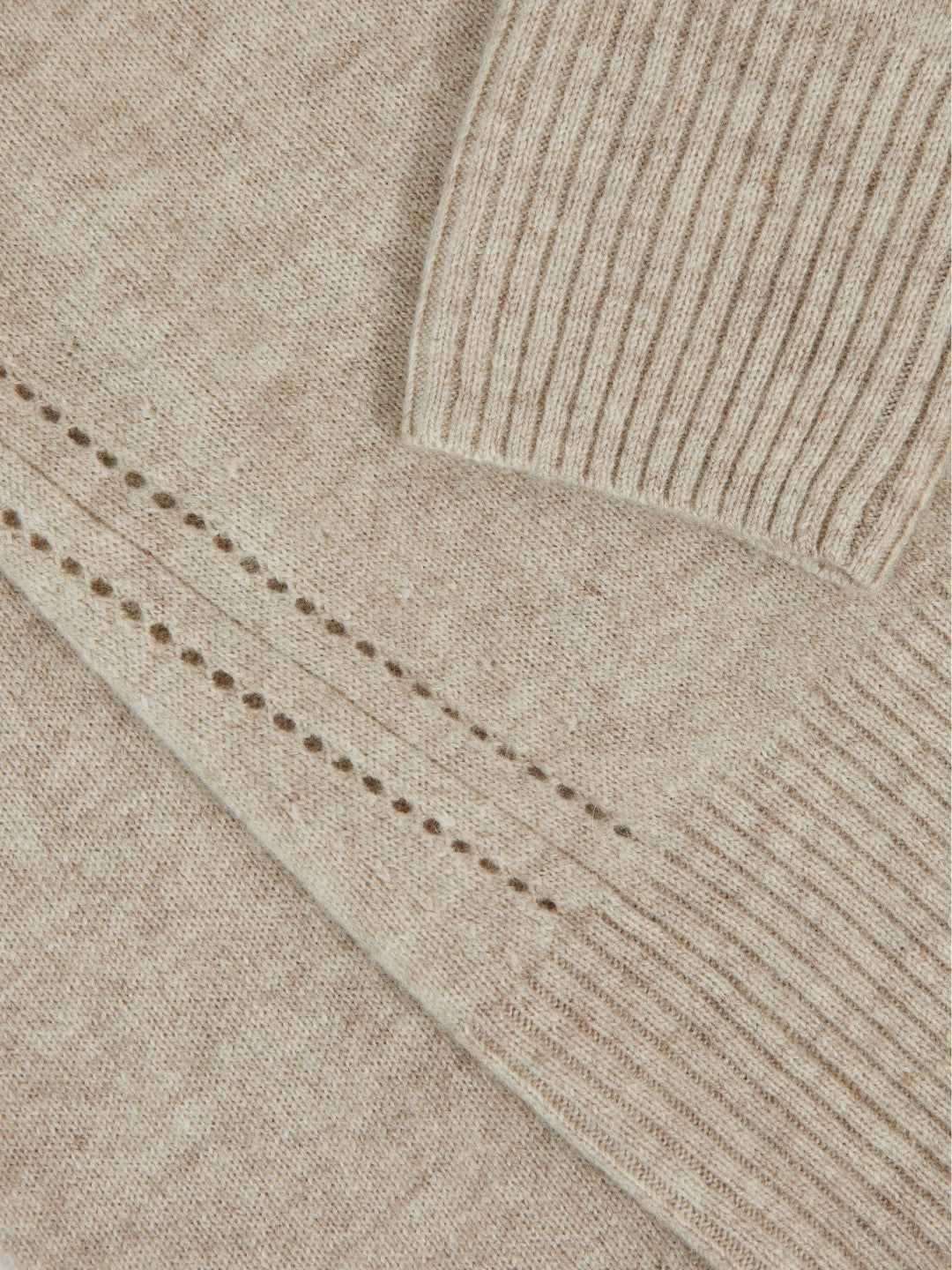 3-9 yrs Wool-Blend Open-Stitch Jumper with Cashmere Oatmeal | Children & Baby
