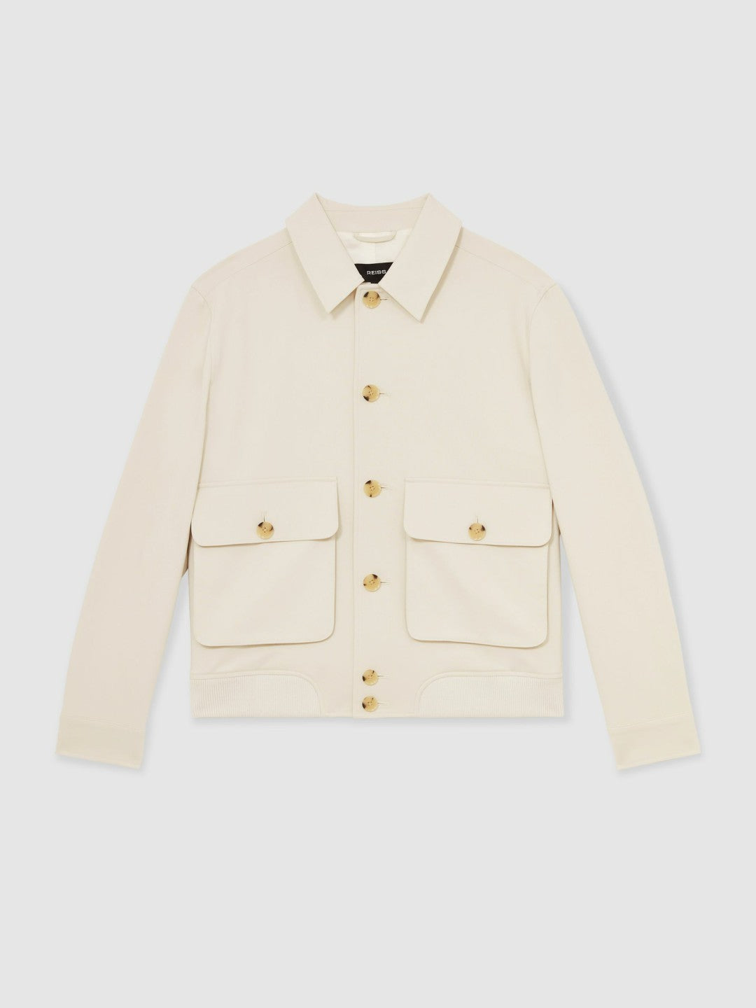 Cotton-Blend Button-Through Jacket Light Stone | Men