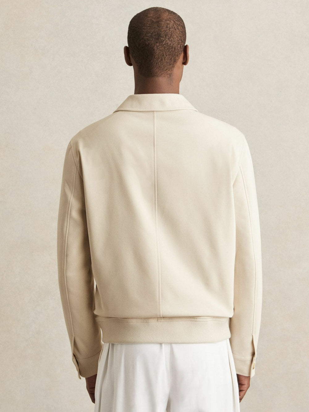 Cotton-Blend Button-Through Jacket Light Stone | Men
