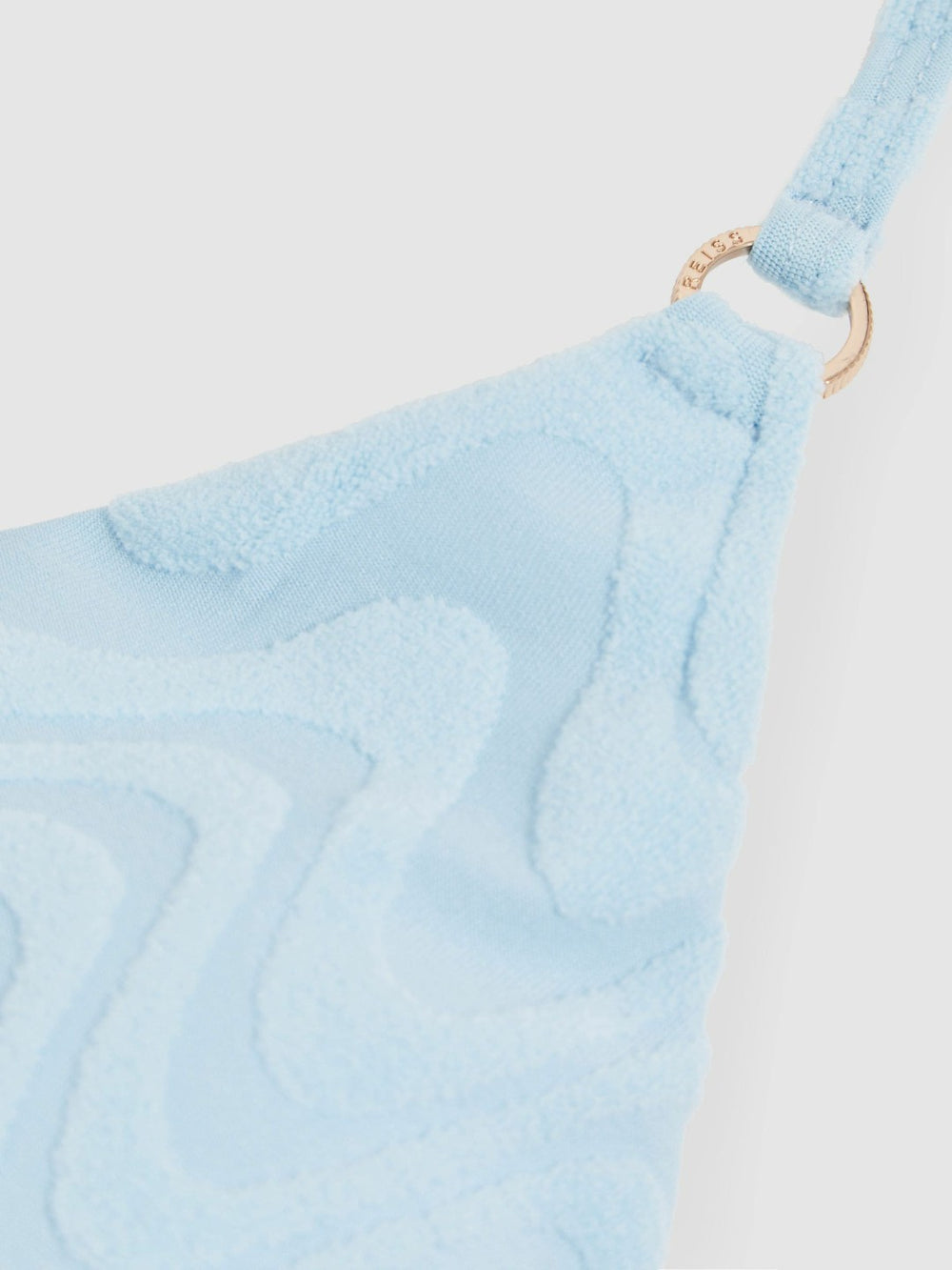 Textured Wave Triangle Bikini Top Blue | Women