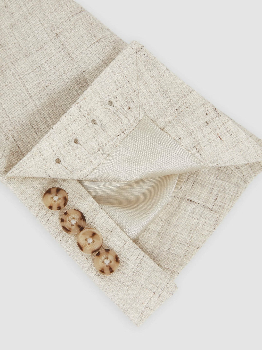 Linen-Cotton Single-Breasted Suit Blazer Slim-Fit Stone | Men