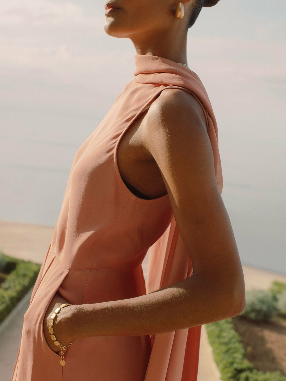Wide-Leg Cape Jumpsuit Pink | Women