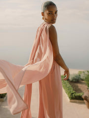 Wide-Leg Cape Jumpsuit Pink | Women