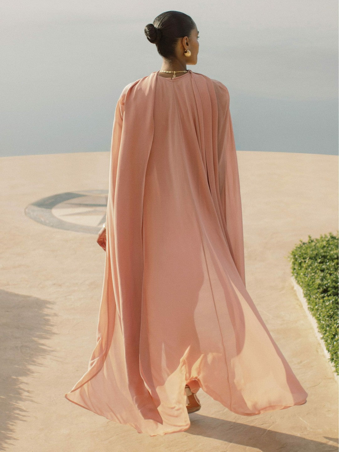 Wide-Leg Cape Jumpsuit Pink | Women