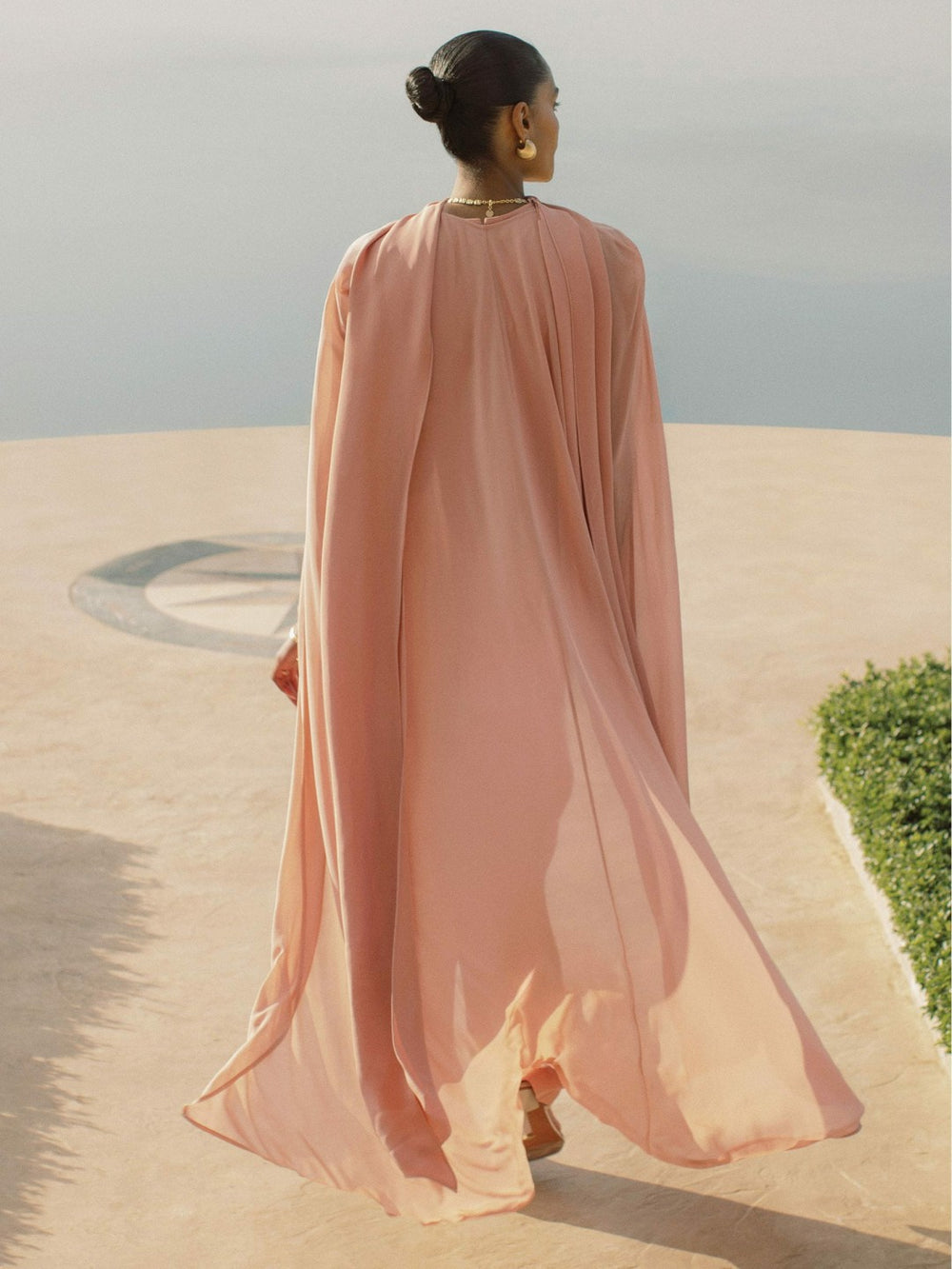 Wide-Leg Cape Jumpsuit Pink | Women