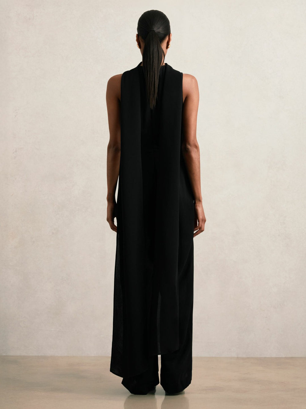 Wide-Leg Cape Jumpsuit Black | Women