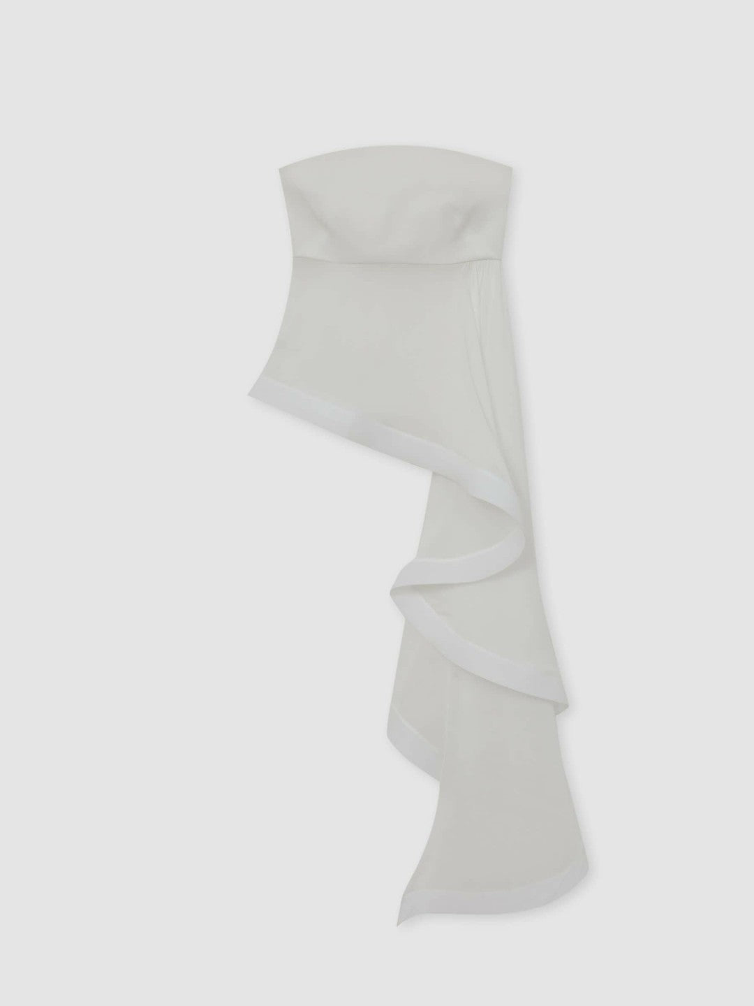 Silk Asymmetric-Ruffle Bandeau Top Ivory | Women
