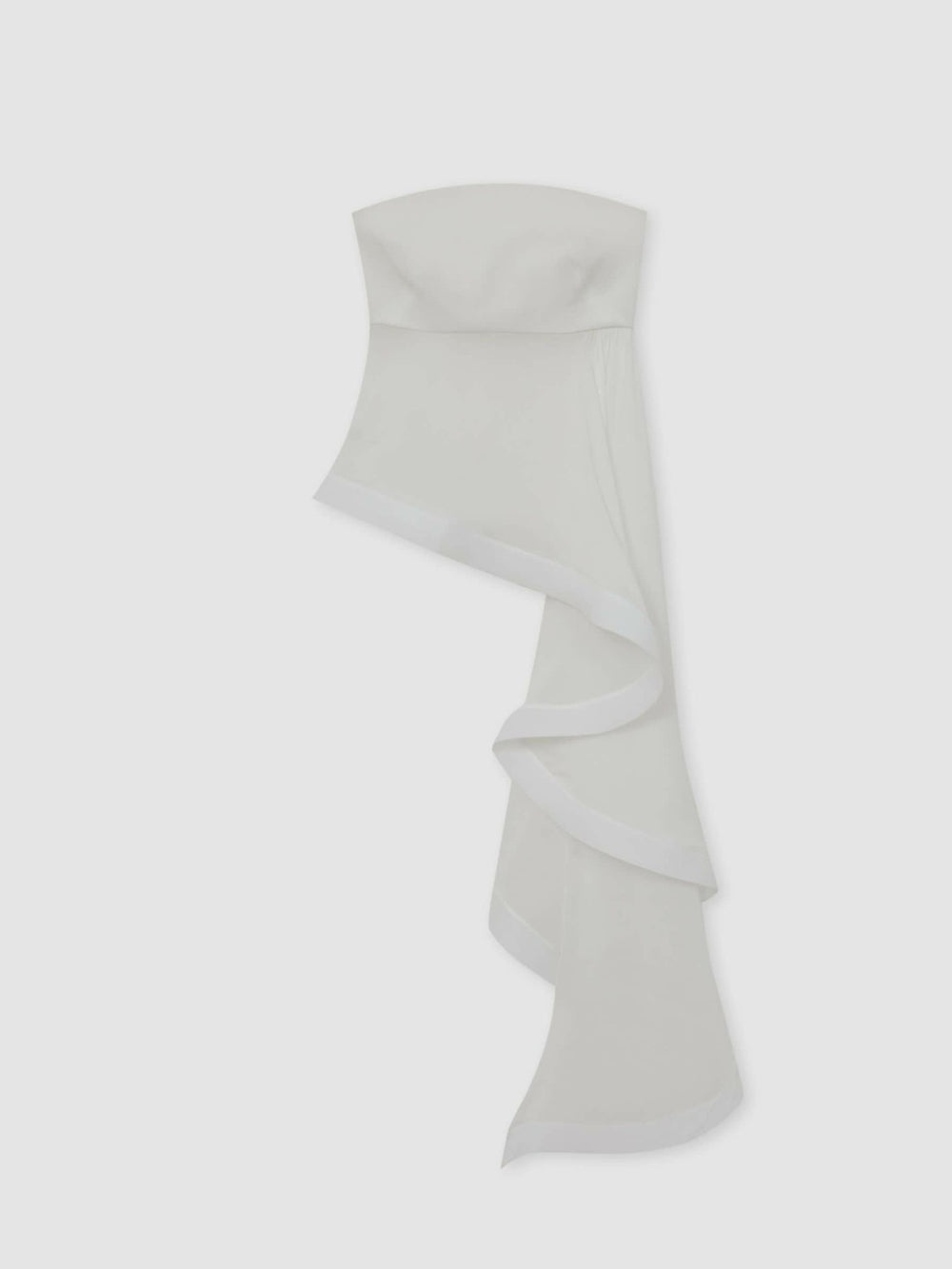 Silk Asymmetric-Ruffle Bandeau Top Ivory | Women