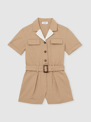 13-14 yrs Cotton-Lyocell Utility Playsuit Camel | Children & Baby