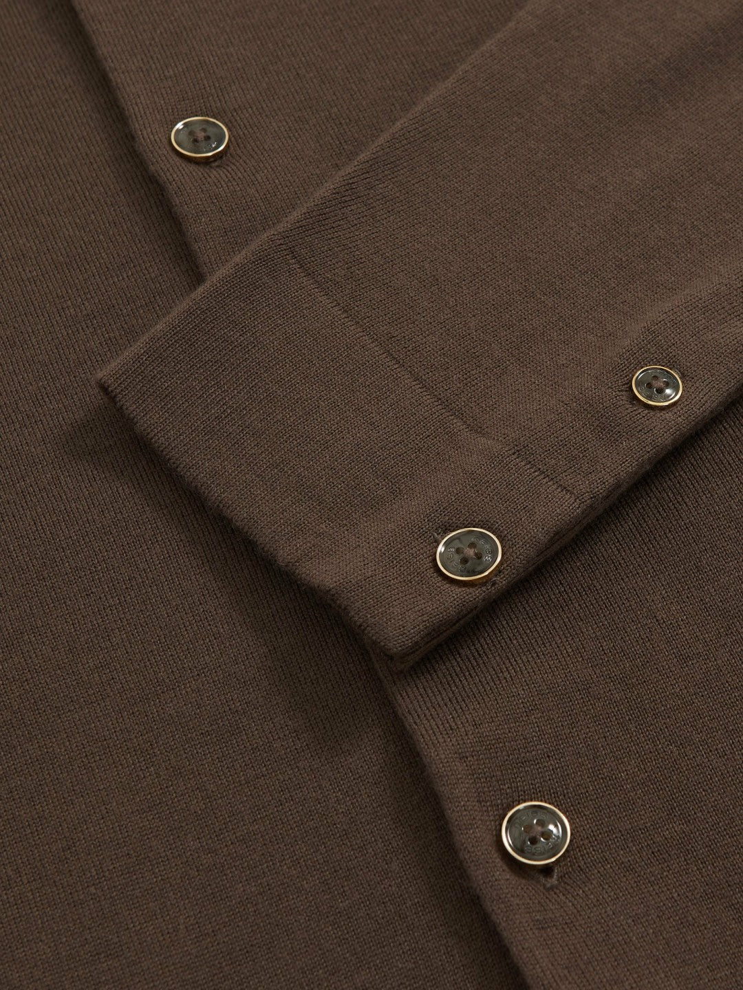 Merino Wool Button-Through Cardigan Chocolate Brown | Men