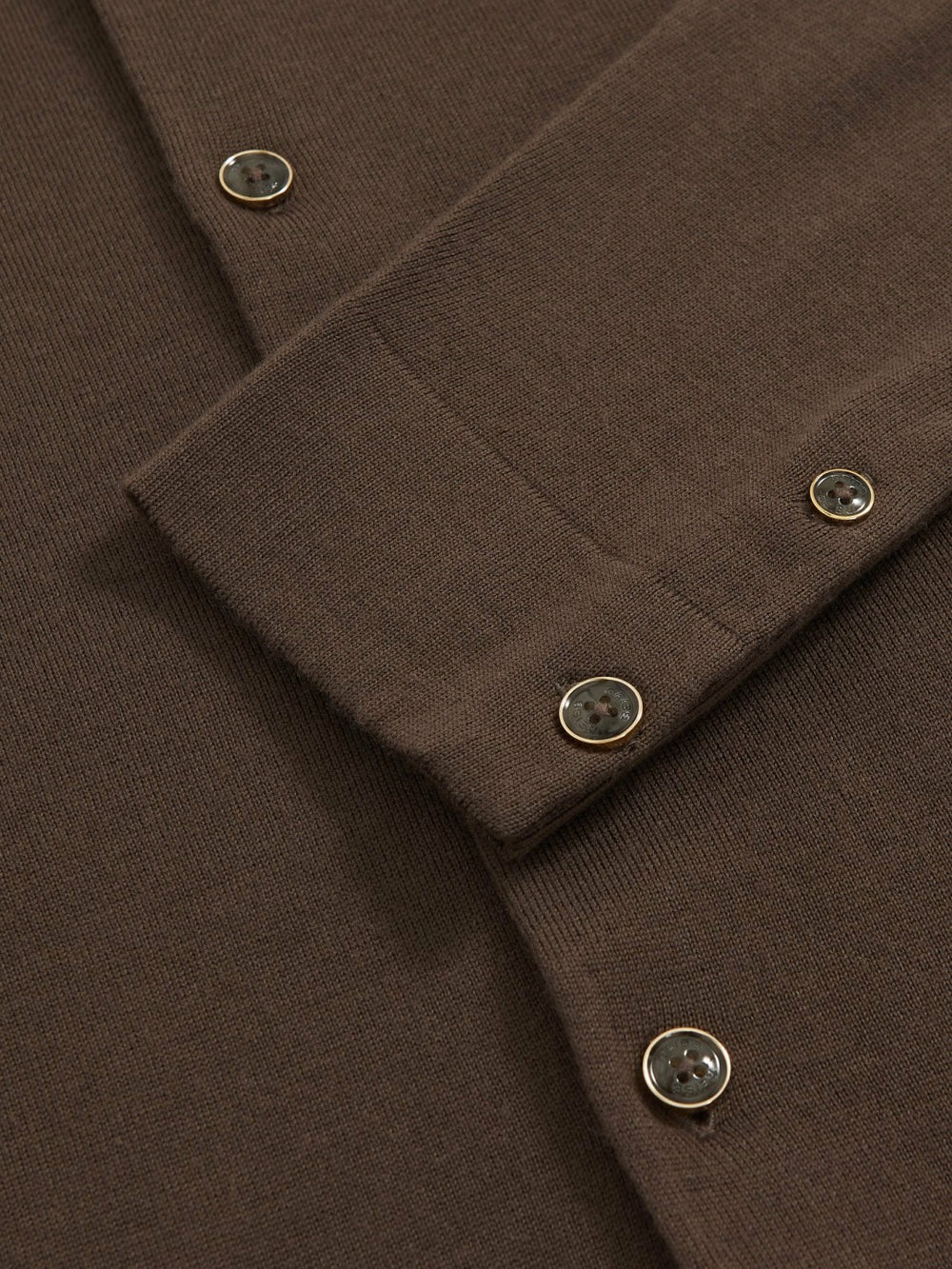 Merino Wool Button-Through Cardigan Chocolate Brown | Men