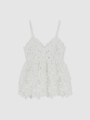 Cotton Cut Out Lace Cami Top Ivory | Women