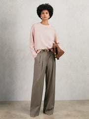 Wool-Cashmere Crew-Neck Jumper Pink | Women