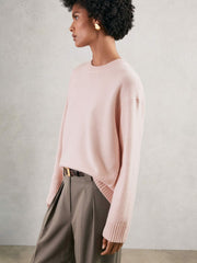 Wool-Cashmere Crew-Neck Jumper Pink | Women
