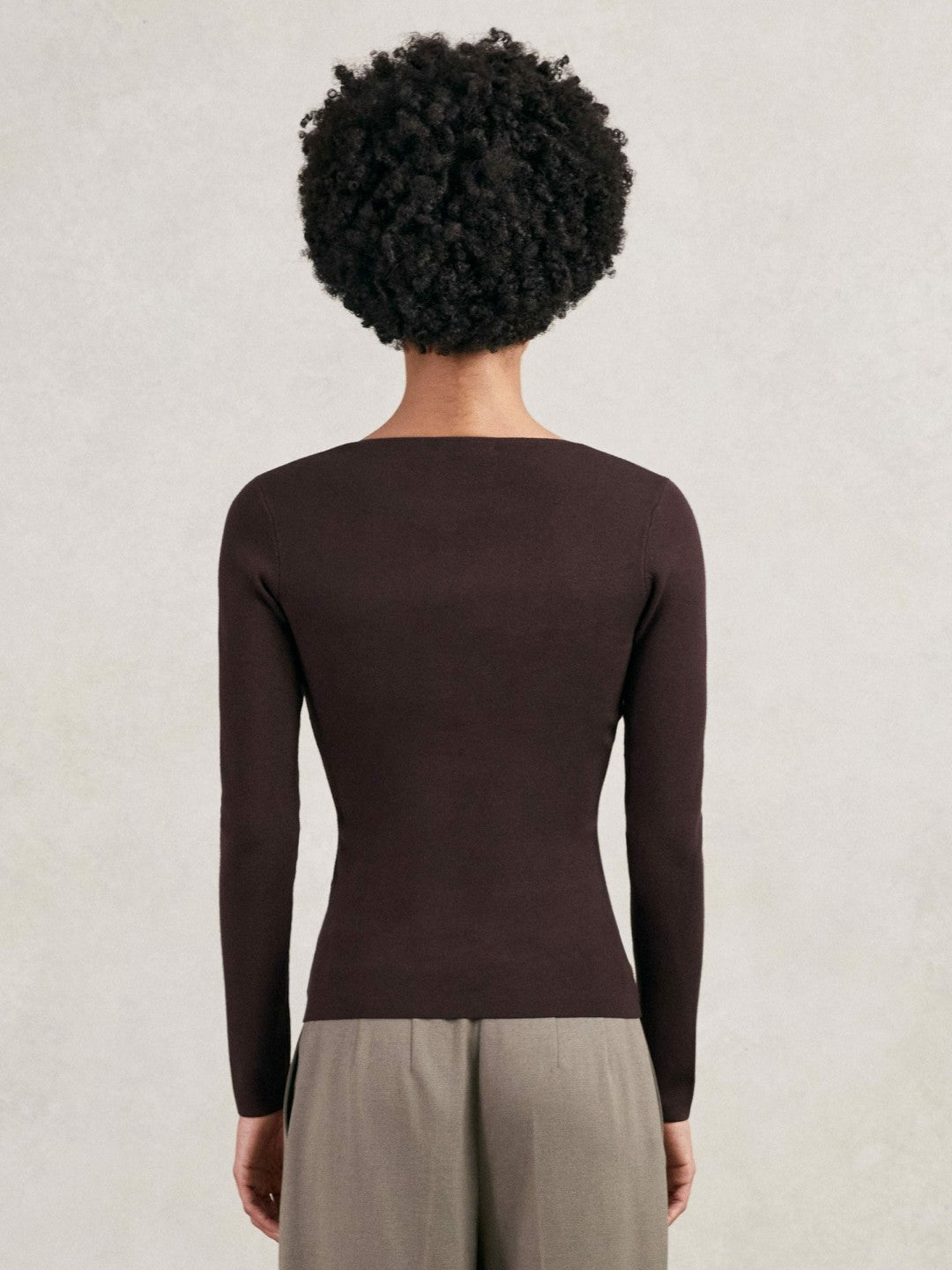 Chain-Detail Keyhole Knit Top Plum | Women