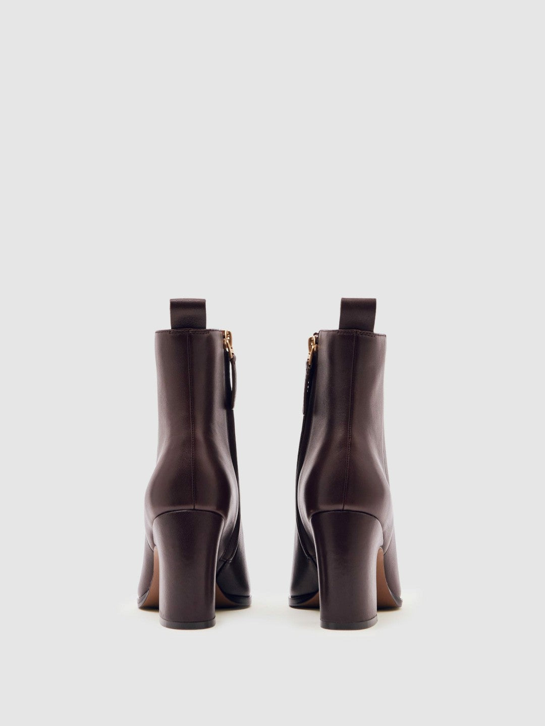 Leather Blocked Heel Ankle Boots Oxblood | Women