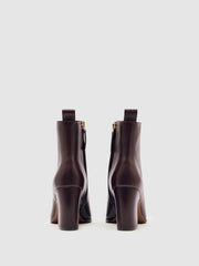 Leather Blocked Heel Ankle Boots Oxblood | Women