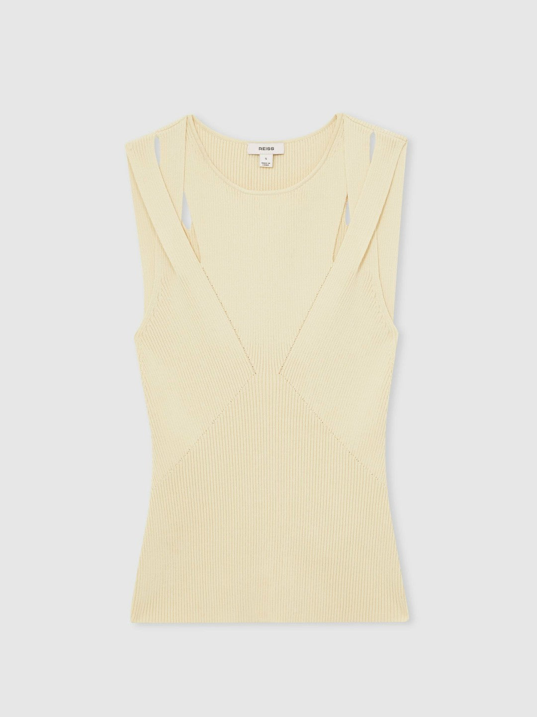 Cut-Out Rib-Knit Vest Cream | Women
