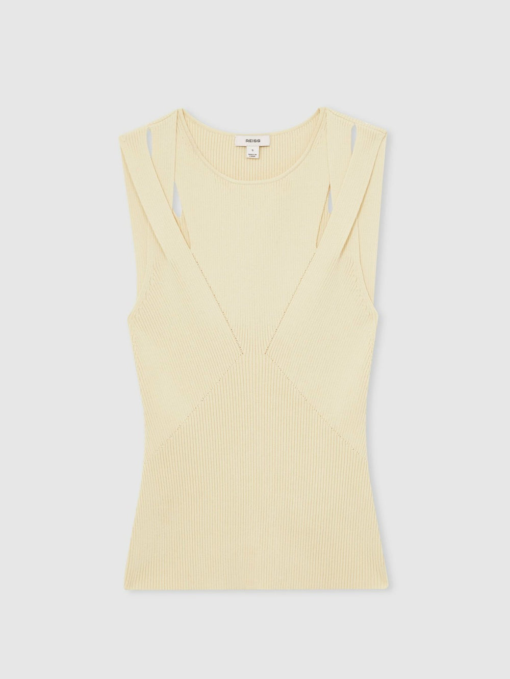 Cut-Out Rib-Knit Vest Cream | Women